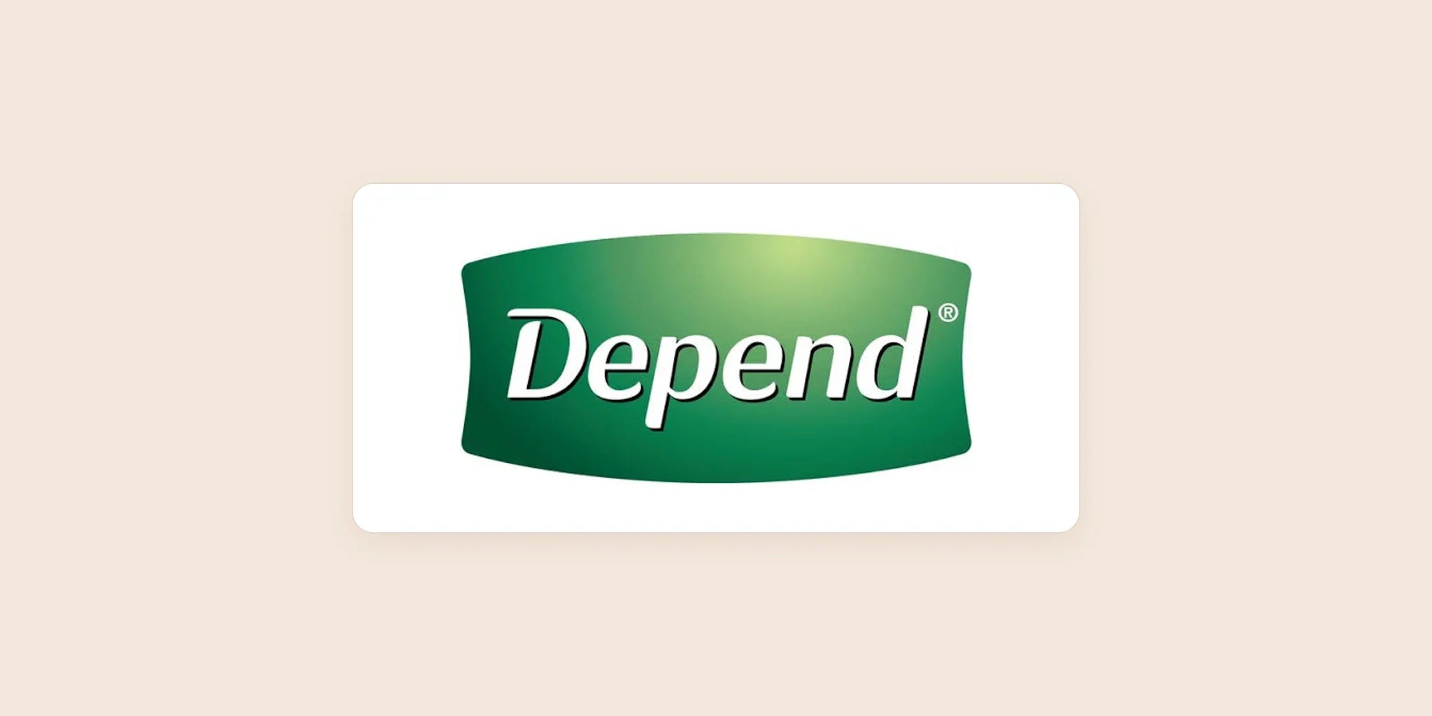 Depend logo centered on a light warm background