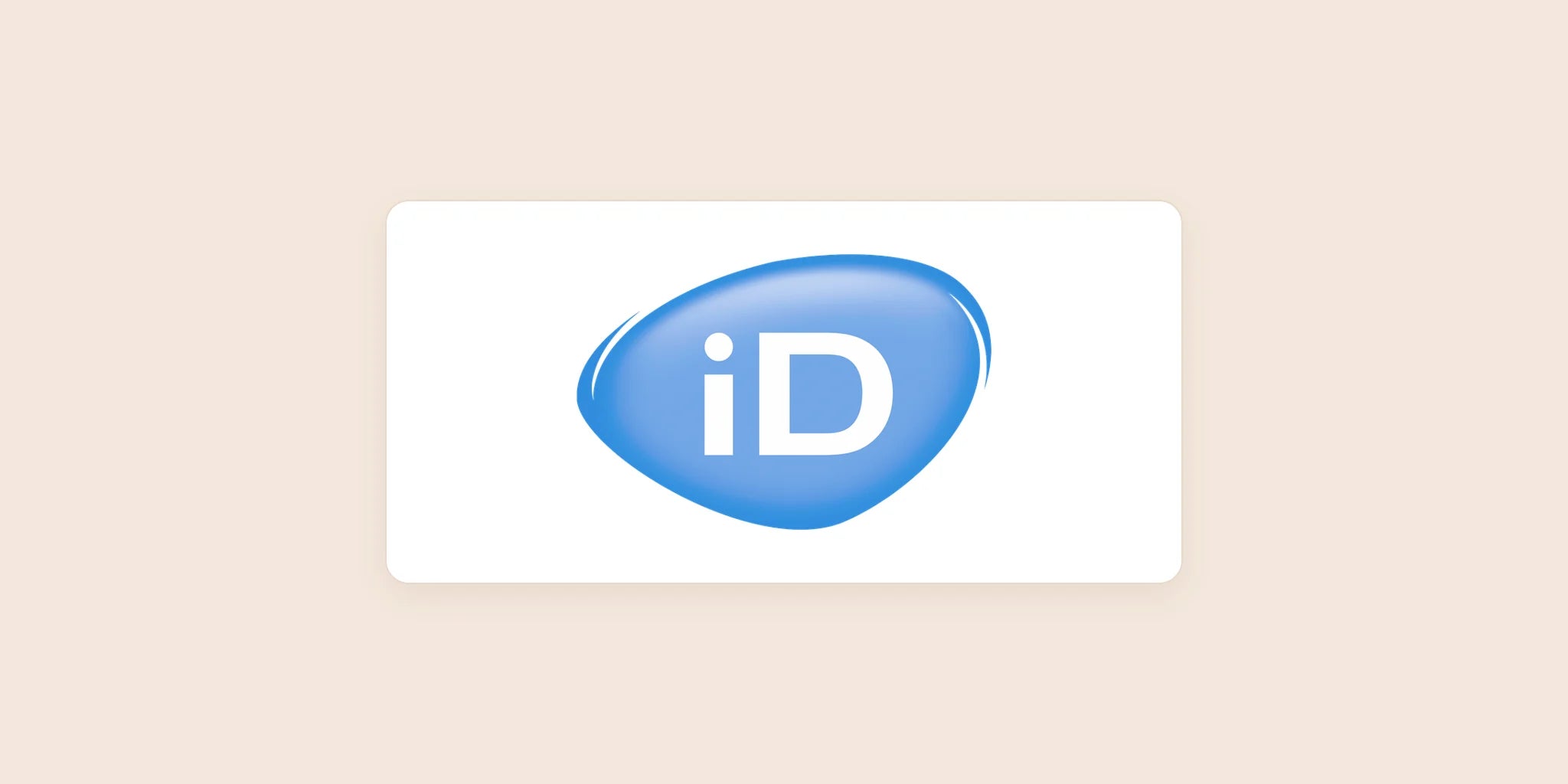 iD logo centered on a light warm background