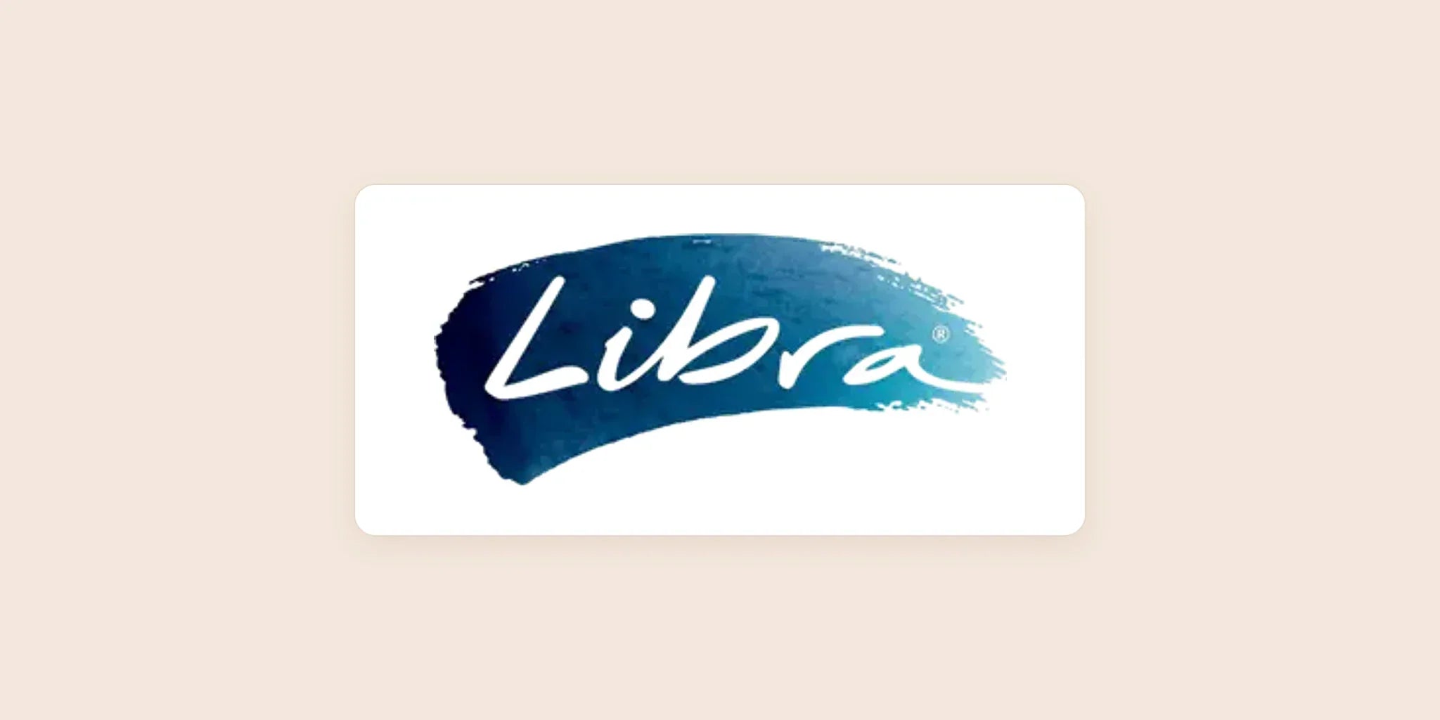 Libra logo centered on a light warm background