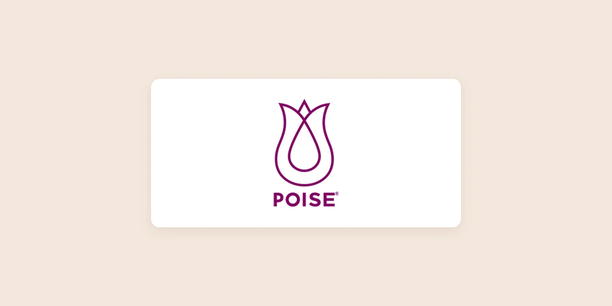 Poise logo centered on a light warm background