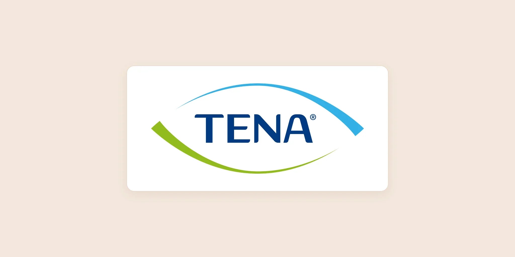 TENA logo centered on a light warm background