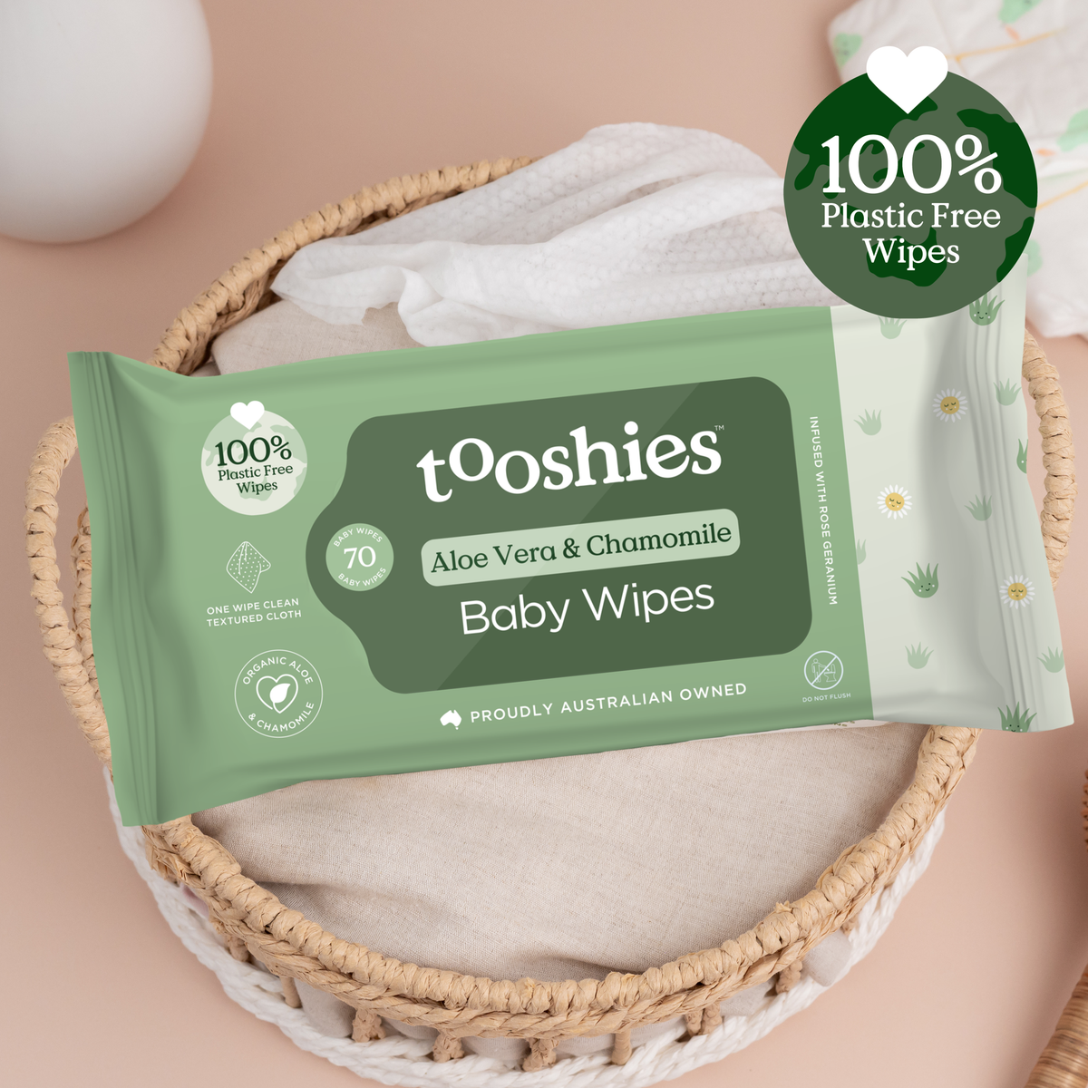 Tooshies Aloe Vera Chamomile wipes manufacturer product overview