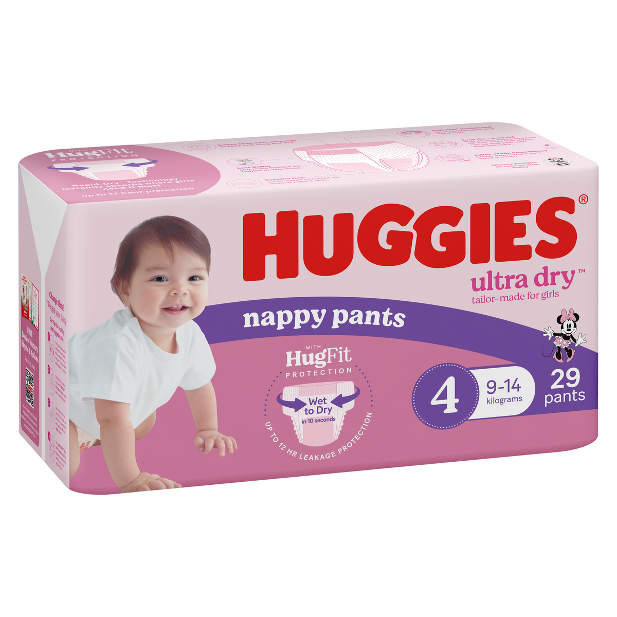 Huggies Nappy Pants Ultra Dry Toddler Size 4 Girl 9-14 kg 12283