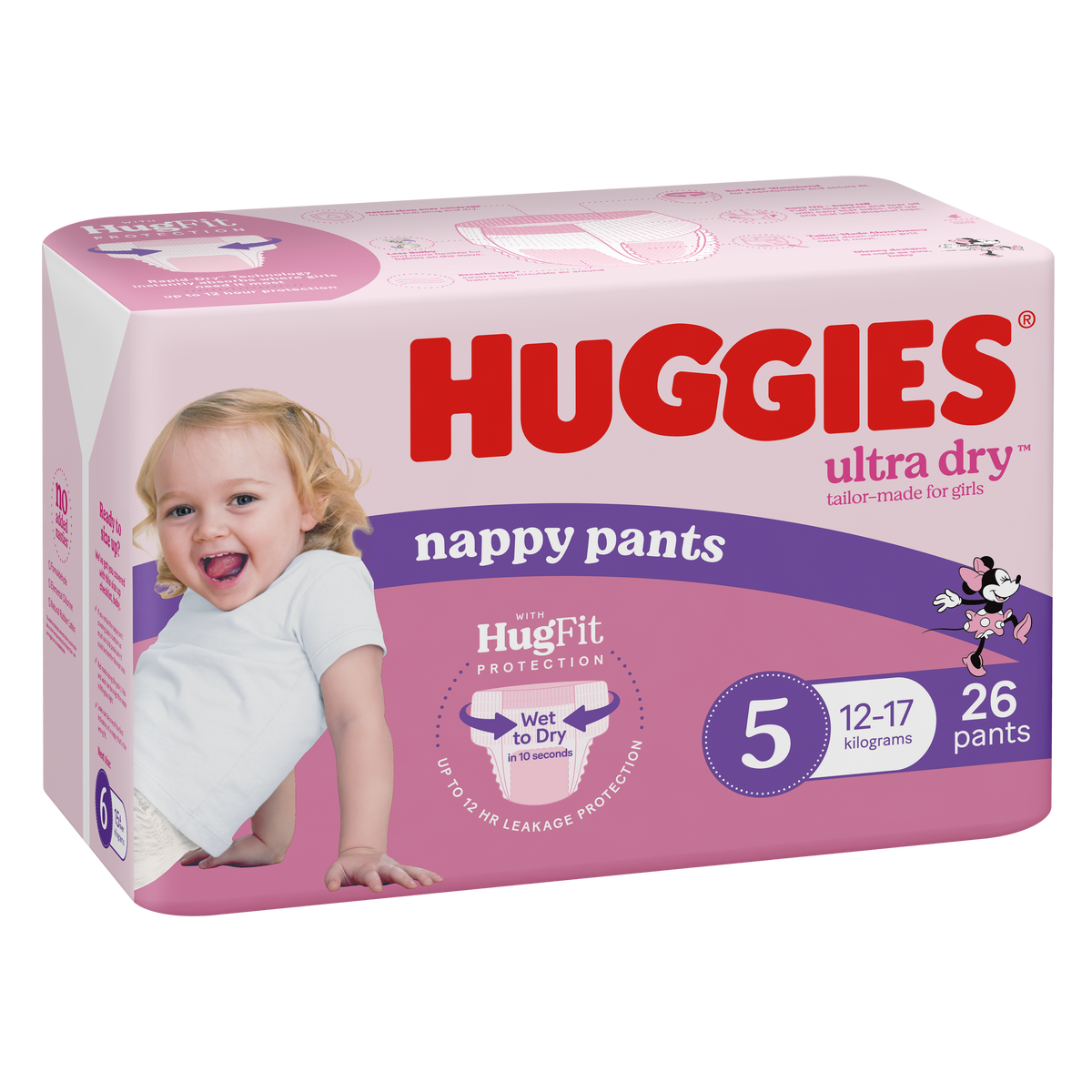 Huggies Nappy Pants Ultra Dry Walker Size 5 Girl 12-17 kg 12285