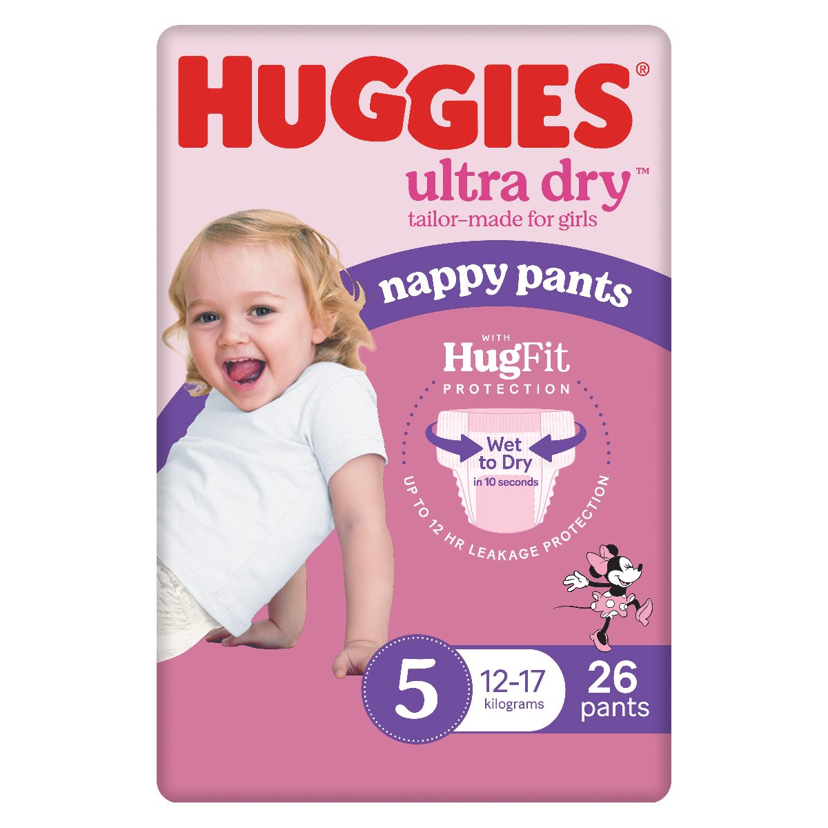 Huggies Nappy Pants Ultra Dry Walker Size 5 Girl 12-17 kg 12285