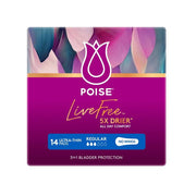 Poise LiveFree Regular Pad No Wings Female 110ml 24cm White Pink 91830