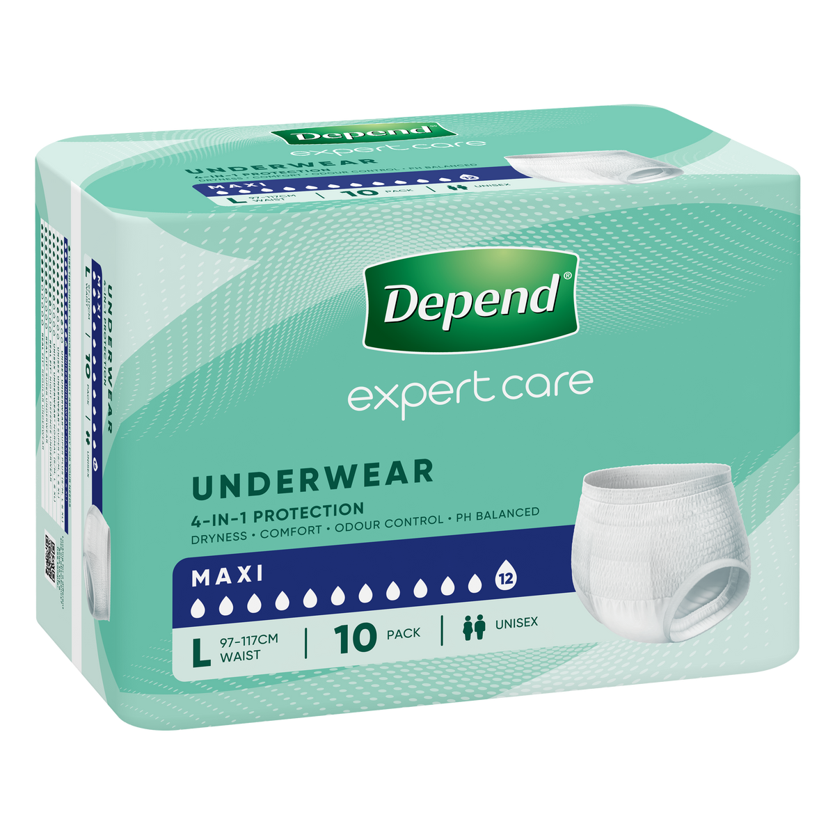 Depend Underwear Expert Care Maxi Unisex Large 97-117ml 2700ml White 20017