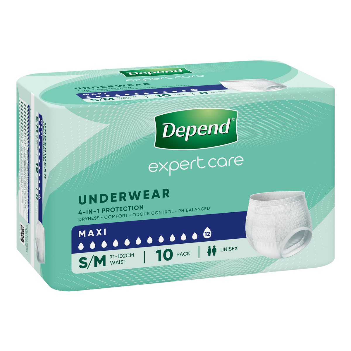 Depend Underwear Expert Care Maxi Unisex Small/Medium 71-102ml 2100ml White 20016