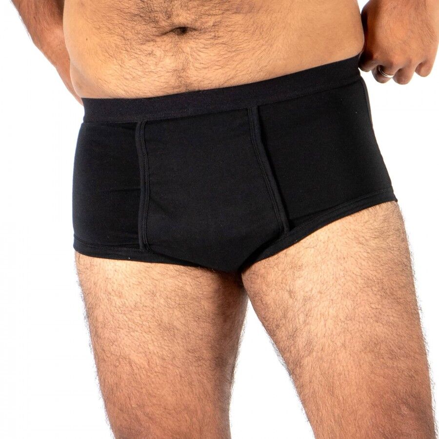Conni Mens Oscar Incontinence Brief Style Underwear Extra Large 95-100cm 200ml Black 5702-4-B