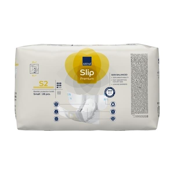 Abri Form Premium S2 Unisex Brief Small 60-80cm 7 Drops 1800ml White/ Yellow Stripe SA43055