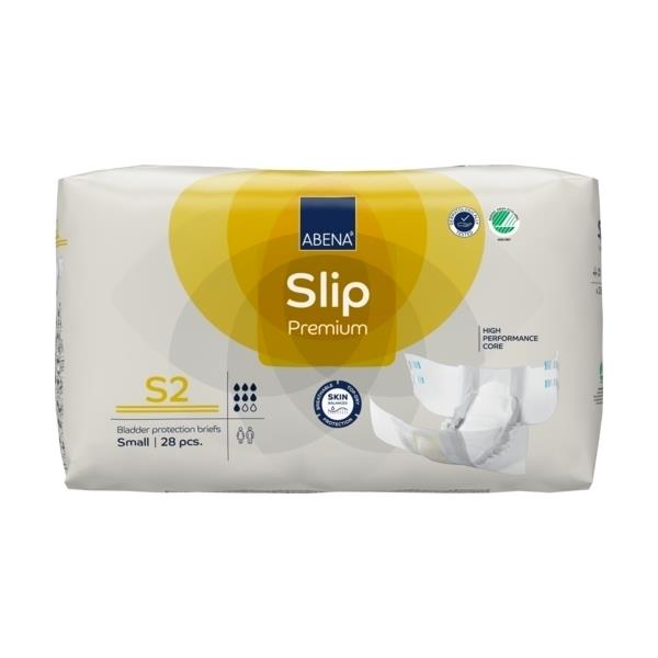 Abri Form Premium S2 Unisex Brief Small 60-80cm 7 Drops 1800ml White/ Yellow Stripe SA43055