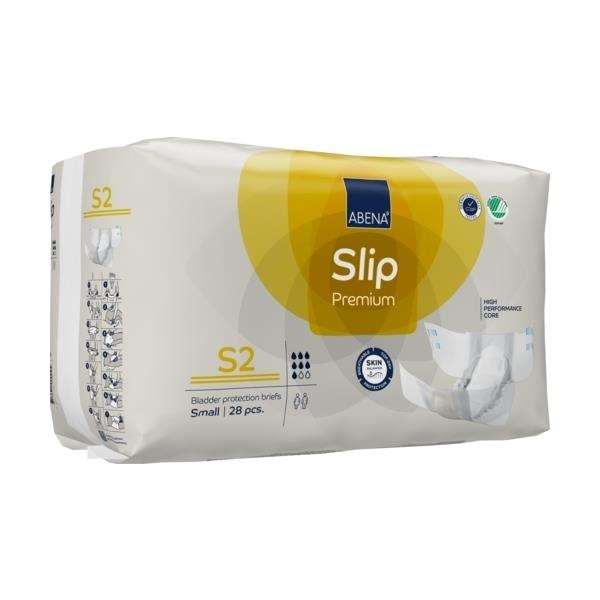 Abri Form Premium S2 Unisex Brief Small 60-80cm 7 Drops 1800ml White/ Yellow Stripe SA43055