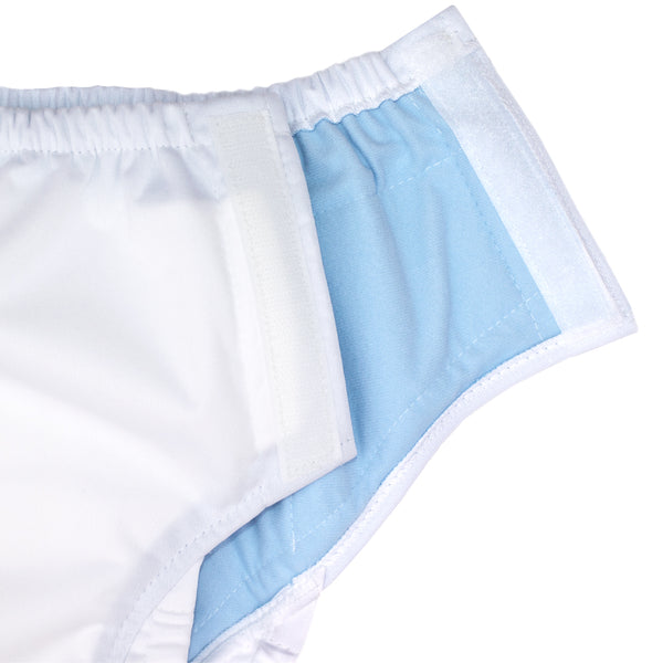Adult's Side-Opening All-in-One Pant Maxi Velcros White AQPOPV1000-WHT Minappi