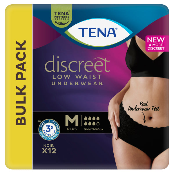 Tena Discreet Plus Low Waist Medium 75-100mm 615ml Black 780206 Tena