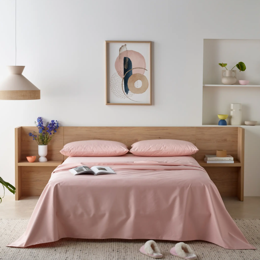 Staydry Bamboo Waterproof Sheet Set Blush King Single Bed STAYWPSSBHKS