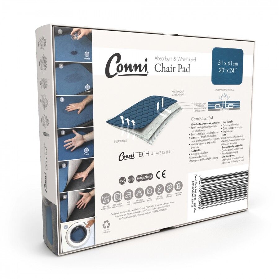 Conni Chair Pad Large 51x61cm 800ml -Teal Blue  CCD-051061-25-1TB