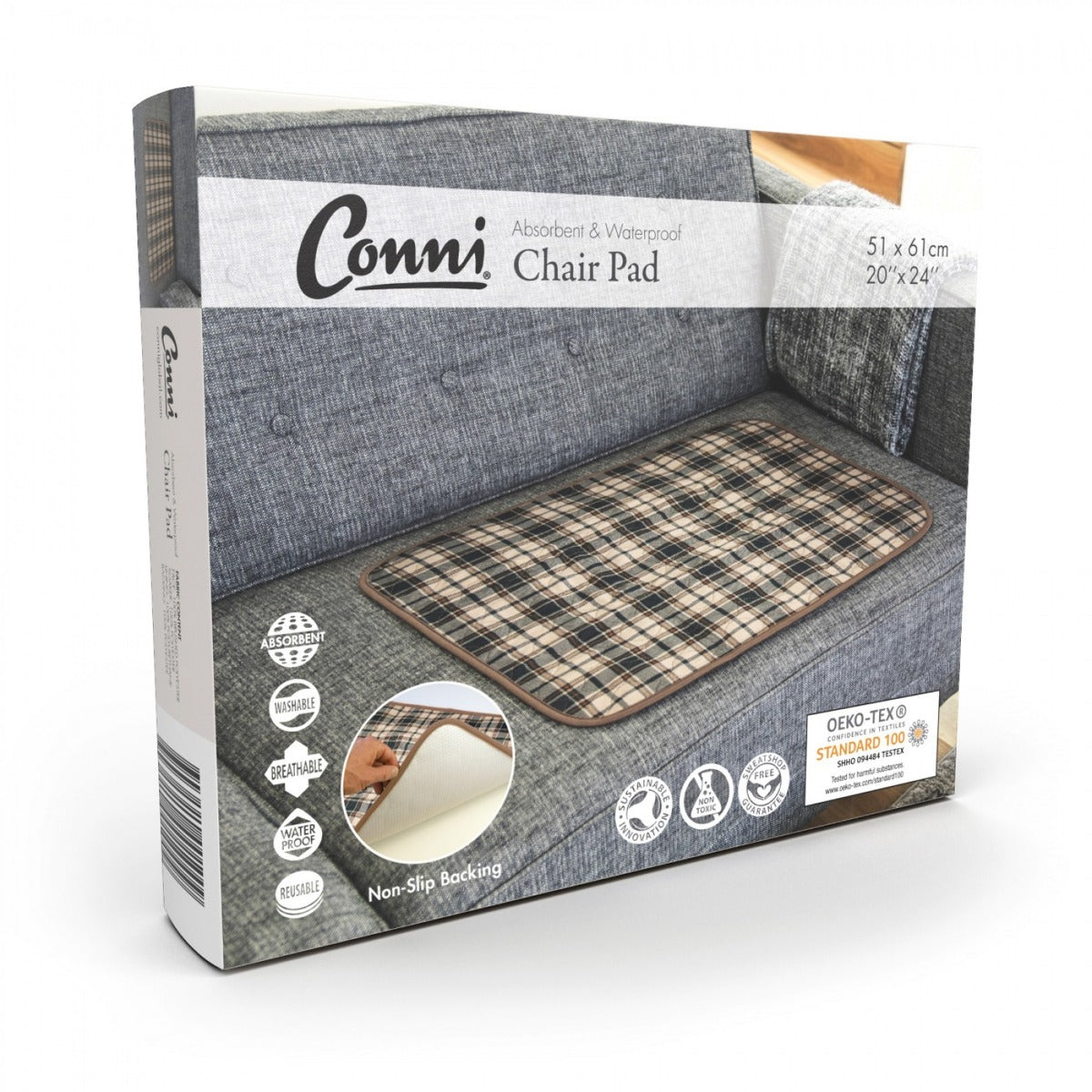 Conni Chair Pad Large 51x61cm 600ml - Tartan CCD0051061-25-1P