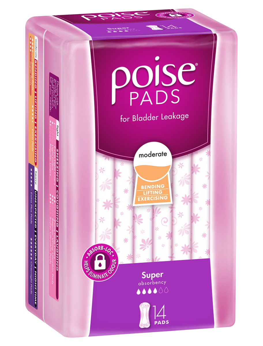 Poise Pads Super 120x276mm Female 235ml White 91840