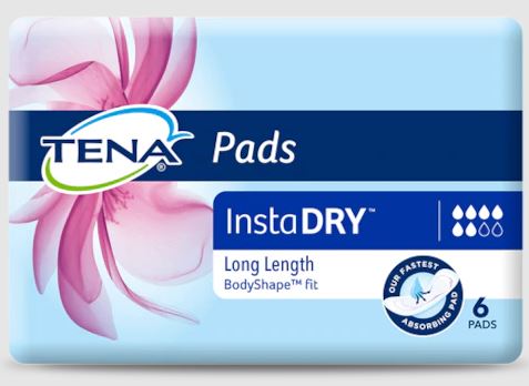 Tena Pads Instadry Unisex Extra Long Length 377x126mm 6.5 Drops 560ml 760946