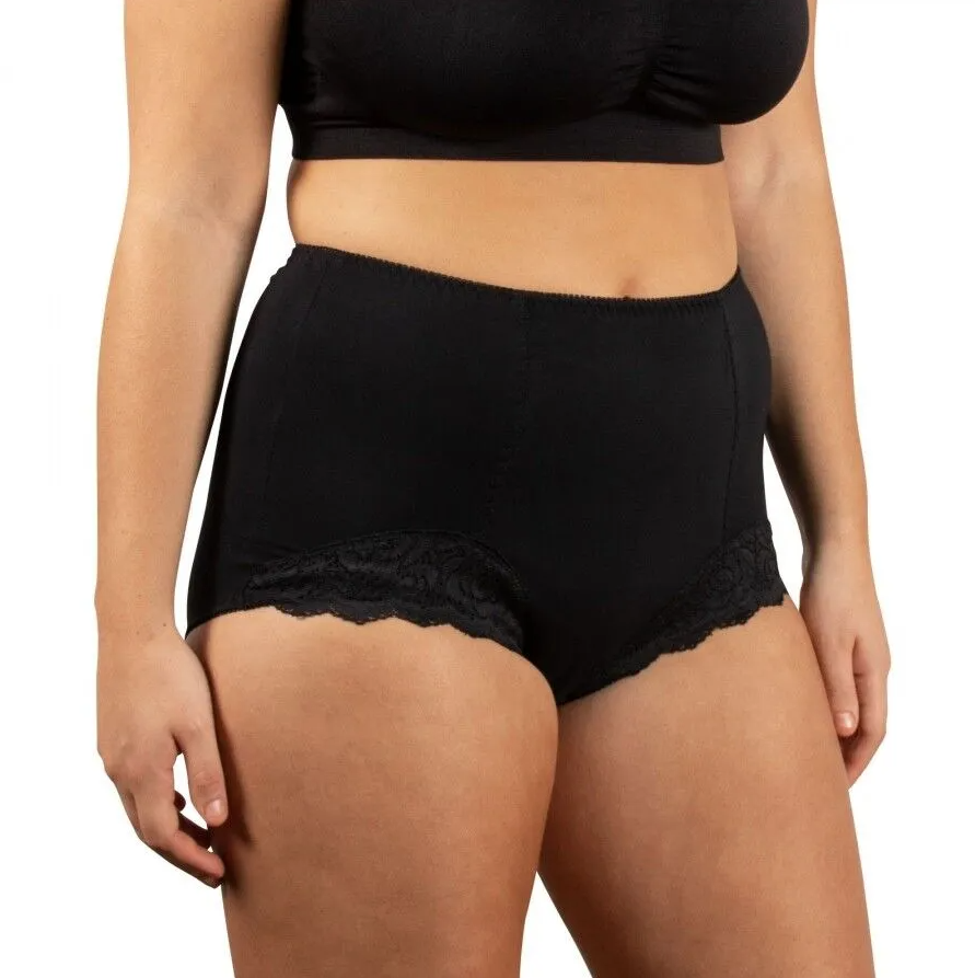 Ladies Briefs Chantilly Lace Size 10-24 - Black Conni