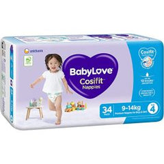 BabyLove Cosifit Toddler Size 4, 9–14 kg, inner pack of 34 pictured for the box of 102