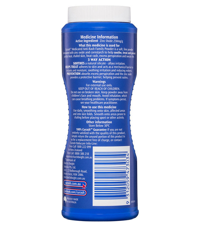 Curash Family Medicated Rash Powder With Cornstarch 100g