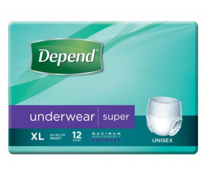 Depend Underwear Super Pants Unisex Extra Large 122-162cm 1450ml