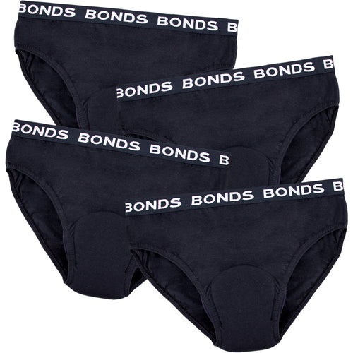 Minappi Bonds Hip Brief Hipster Extra Large 105-110cm Female with 100ml Incontinence Pads Black FBONHIP100XL-BLK