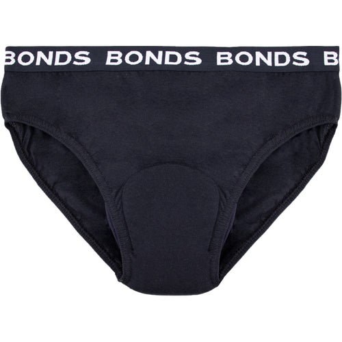 Minappi Bonds Hip Brief Hipster Extra Large 105-110cm Female with 100ml Incontinence Pads Black FBONHIP100XL-BLK