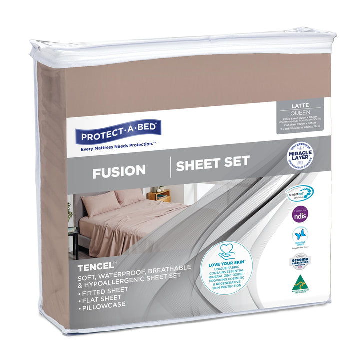 Protect-A-Bed Fusion Latte Sheet Set Queen 2000ml F0105QUEK