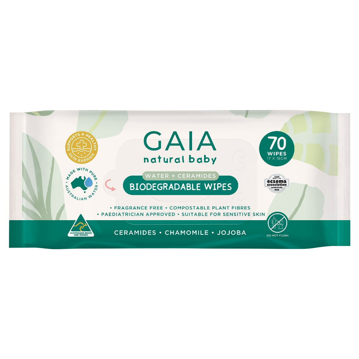 Gaia Natural Baby Biodegradable Water & Ceramides Baby Wipes 4691-SRT