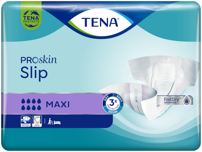 Tena Slip Maxi Tabbed Briefs Small Waist 56-75cm 1512ml 710824