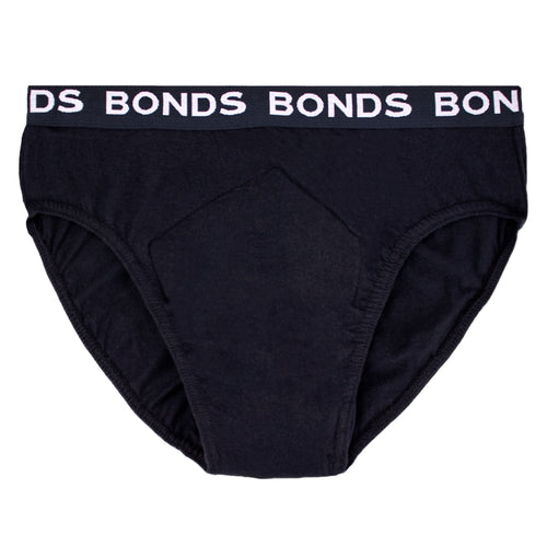 Men's BONDS Hipster with 400ml Incontinence Pad Black Minappi