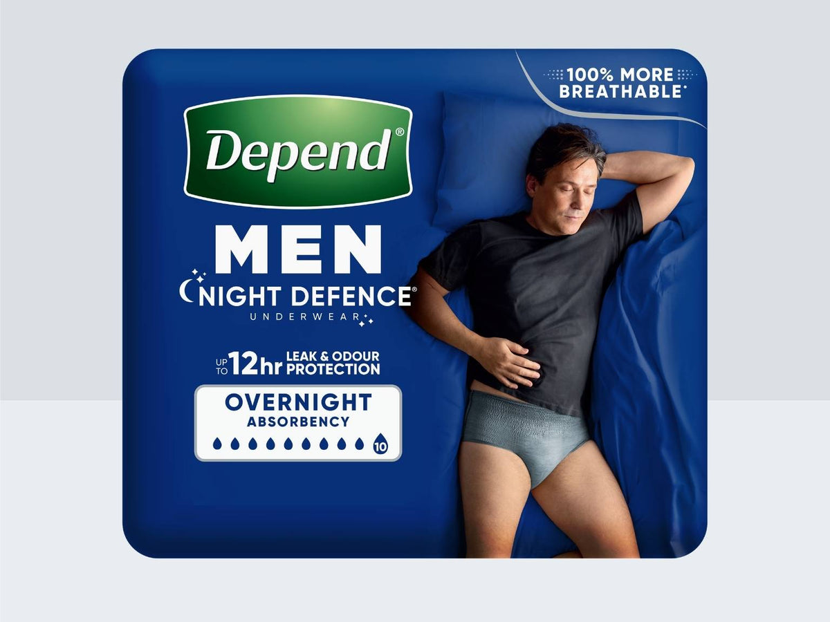 Depend Night Defence Pants Large 97-127cm Male 1350ml Grey 91019