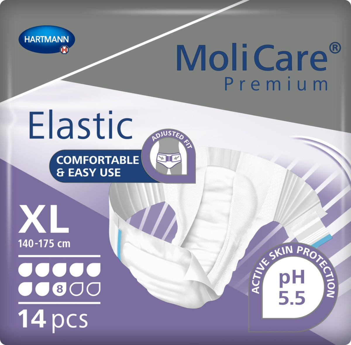 MoliCare Premium Elastic Unisex Briefs Extra Large 8 Drops 3591ml 140-175cm 165474