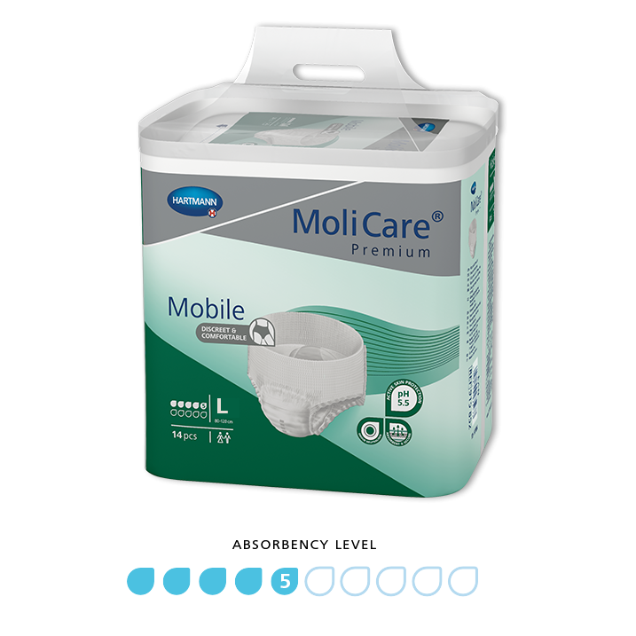 MoliCare Premium Mobile Unisex Pull-Ups Large 5 Drops 1086ml 100-150cm 166001