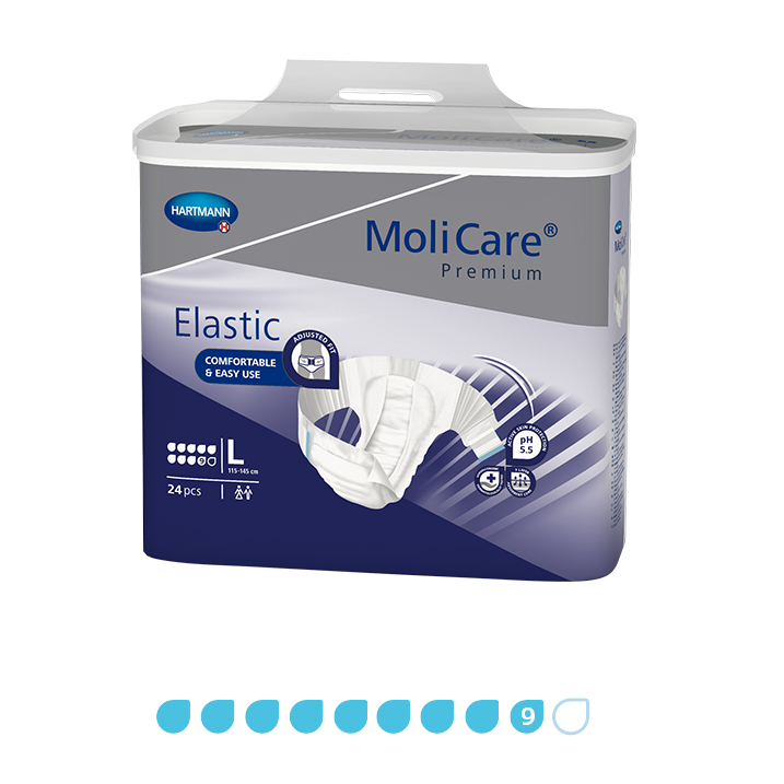 Molicare Premium Elastic Slip Briefs Unisex 9D Large 115-145cm 3856ml 165573