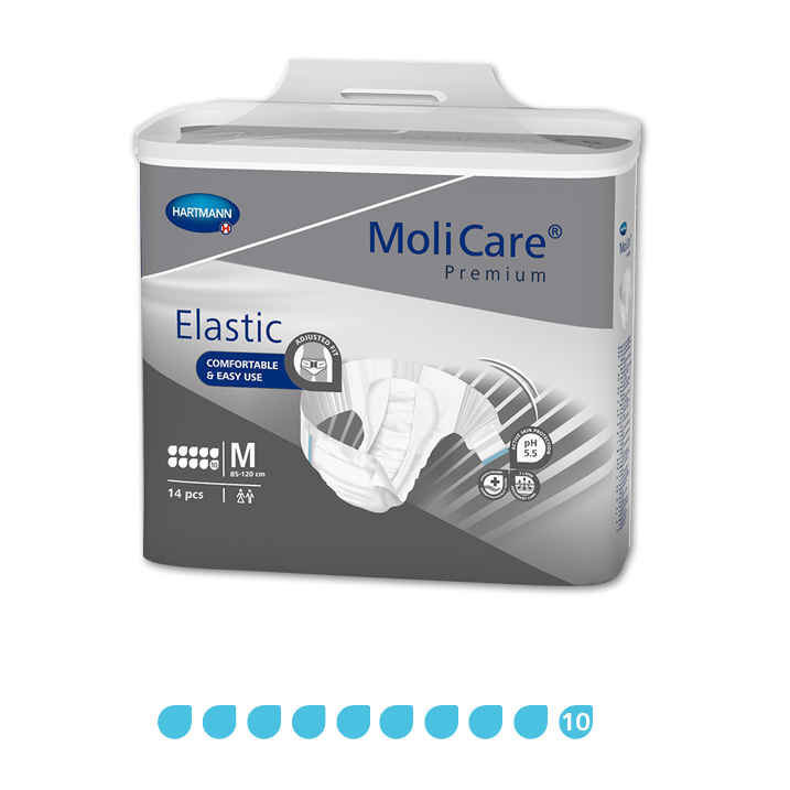 MoliCare Premium Elastic Unisex Briefs Medium 10 Drops 3480ml 85-120cm 165672