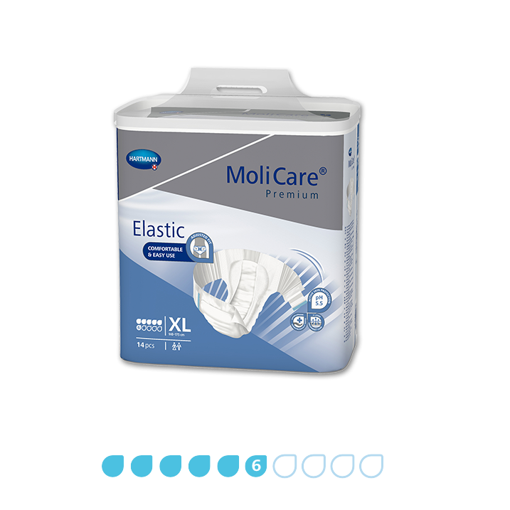 MoliCare Premium Elastic Unisex Briefs Extra Large 6 Drops 2786ml 140-175cm 165274