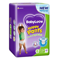 BabyLove Nappy Pants Junior Size 6, 15–25 kg, pack of 42