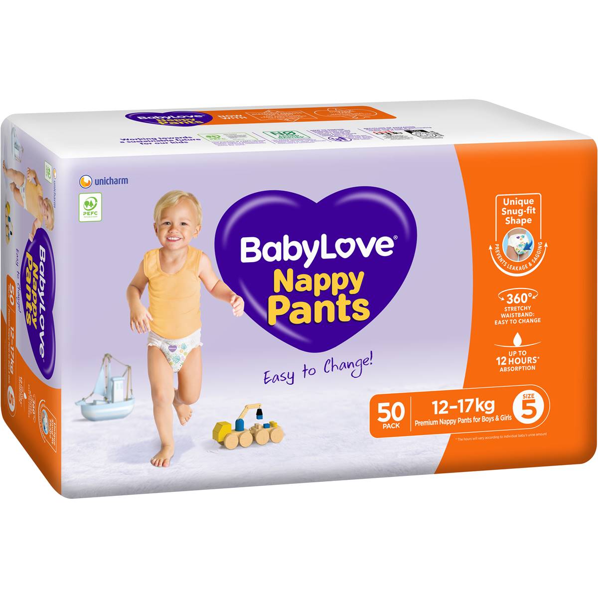 Babylove Nappy Pants Extra Large Size 5 Walker 12-17kg