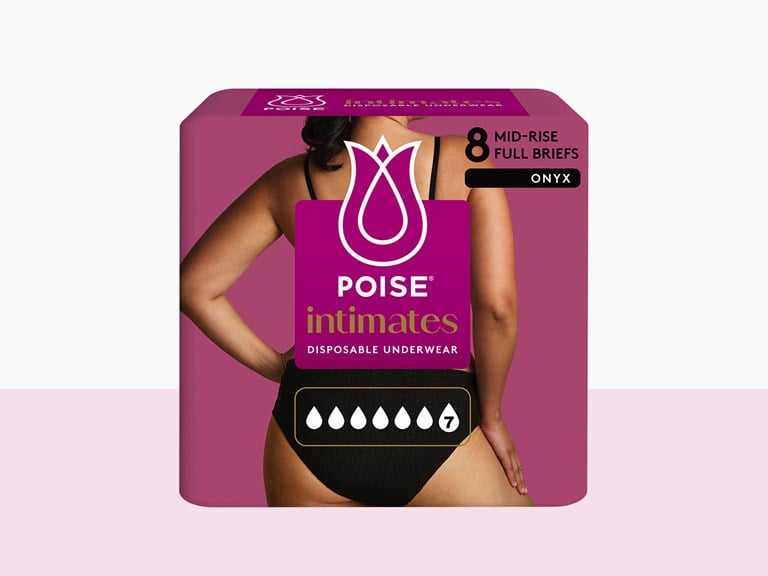 Poise Intimates Disposable Underwear Extra Large 117-140cm 7 Drops Black 91903