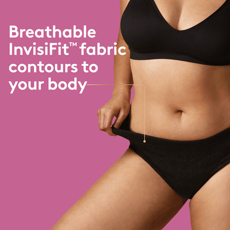 Poise Intimates Disposable Underwear Extra Large 117-140cm 7 Drops Black 91903