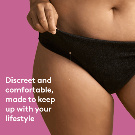 Poise Intimates Disposable Underwear Extra Large 117-140cm 7 Drops Black 91903