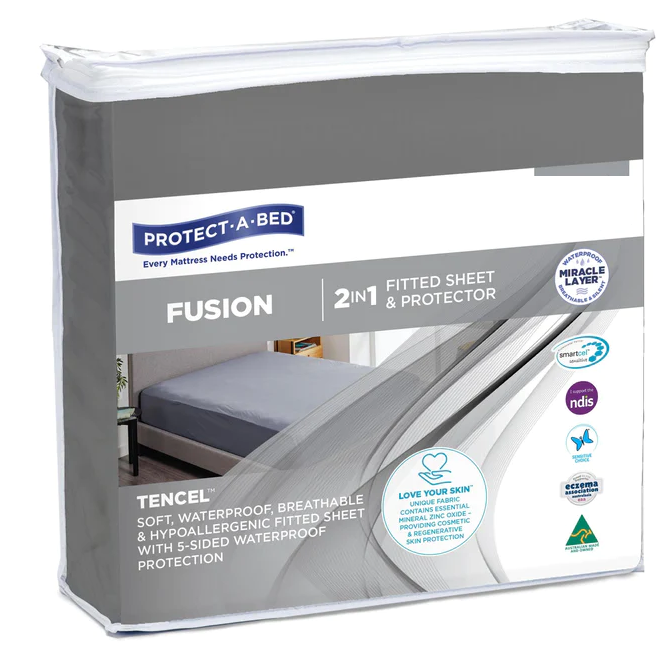 Protect-A-Bed Fusion Charcoal Fitted Sheet 92x188cm 40cm Depth Single 44050/F0093SGL0