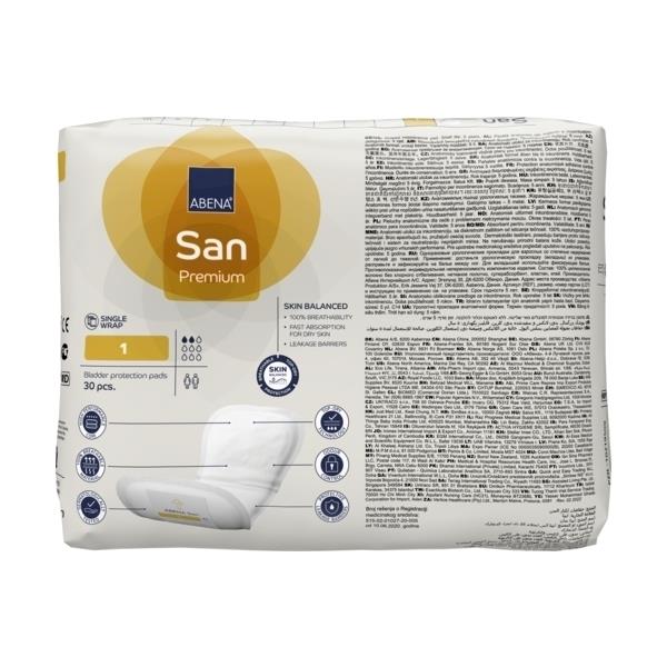 Abri-San Premium 1 Pads Unisex 10x22cm 2 Drops 200ml SA9253 SA1000021301