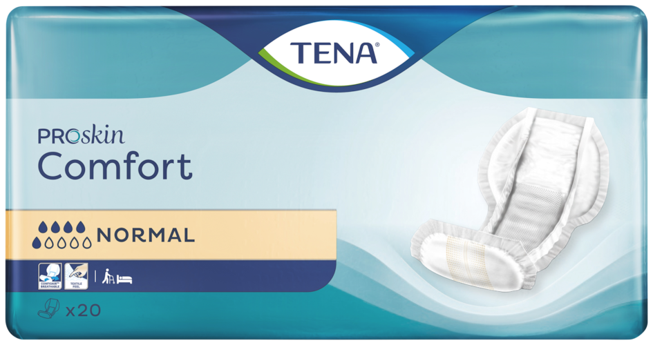 Tena Proskin Comfort Normal Large Shaped Incontinence Pad1200ml 2311291