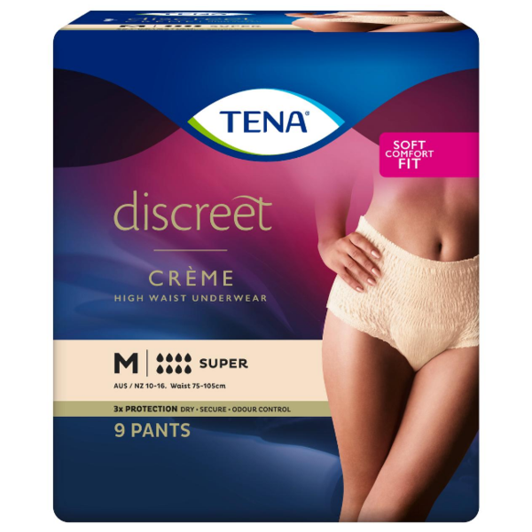TENA Discreet Plus High Waist Crème Incontinence Pants