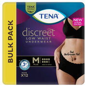TENA Discreet Plus Low Waist Black Incontinence Pants