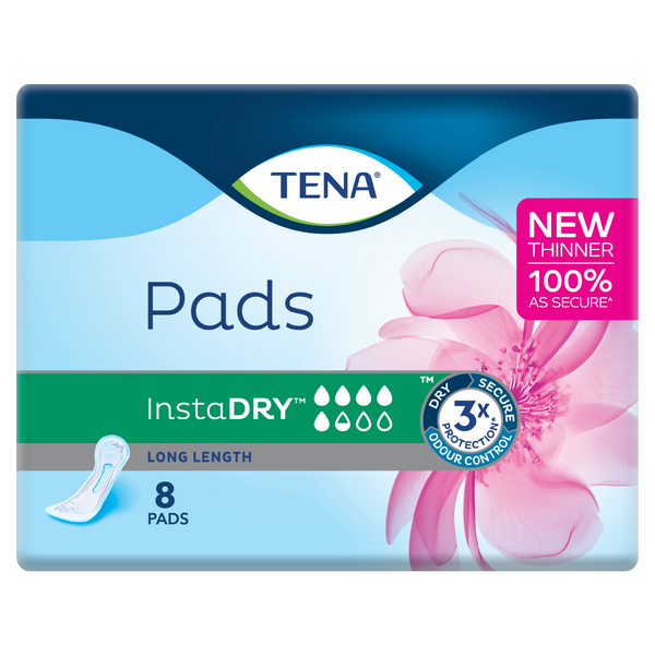 TENA InstaDRY Long Length Incontinence Pads 420 mL